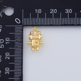 18K Gold PVD robot charm 14x10mm pendant charms - Tarnish Resistant