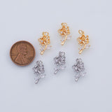 18K Gold PVD 22k Flower Flowering Plant 17x9mm Pendant Charms - Tarnish Resistant