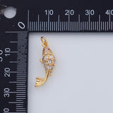 18K Gold PVD Fish gold fish koi 8x23mm 22k charms pendant charms - Tarnish Resistant