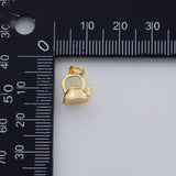 18K Gold PVD Teapot charm 9x11mm stovetop kettle 22k charms pendant charms - Tarnish Resistant
