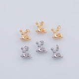 18K Gold PVD 22k Snail Charm 11x14mm Snails Pendant Charms - Tarnish Resistant