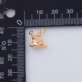 18K Gold PVD 22k Snail Charm 11x14mm Snails Pendant Charms - Tarnish Resistant