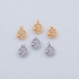 18K Gold PVD 22k Moon Star Charm Pendant Charms - Tarnish Resistant