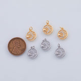 18K Gold PVD 22k Moon Star Charm Pendant Charms - Tarnish Resistant