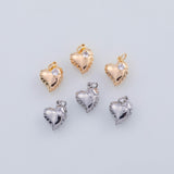 18K Gold PVD 22k puffy heart 10x18mm pendant charms - Tarnish Resistant