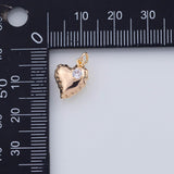 18K Gold PVD 22k puffy heart 10x18mm pendant charms - Tarnish Resistant