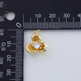 18K Gold PVD 3D Flower Charm 15mm 22k Pendant Charms - Tarnish Resistant