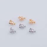 18K Gold PVD 22k 3d fish charm 11x6mm bass pendant charms - Tarnish Resistant