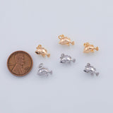 18K Gold PVD 22k 3d fish charm 11x6mm bass pendant charms - Tarnish Resistant