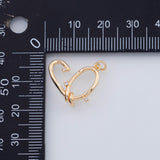 18K Gold PVD 22k heart charm 18x16mm pendant charms - Tarnish Resistant