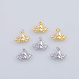 18K Gold pvd 22k butterfly charm 12x17mm double two butterflies pendant charms - Tarnish Resistant