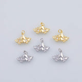 18K Gold PVD 22k butterfly charm 12x17mm double two butterflies pendant charms - Tarnish Resistant