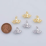 18K Gold PVD 22k butterfly charm 12x17mm double two butterflies pendant charms - Tarnish Resistant