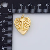 18K Gold PVD Sun Burst Heart charm - Tarnish Resistant