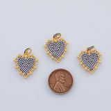 18K Gold PVD Black Heart charm - Tarnish Resistant