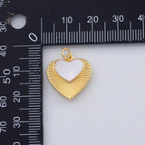 18K Gold PVD Heart mother of pearl charm - Tarnish Resistant