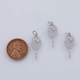 18K Gold PVD Tennis Racket charm - Tarnish Resistant