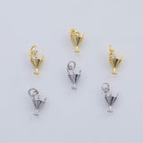 18K Gold PVD Wine Glass Martini Glass charm - Tarnish Resistant