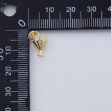 18K Gold PVD Wine Glass Martini Glass charm - Tarnish Resistant