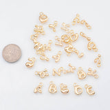 Gold PVD Puffy Bubble letters alphabet letter abc about 10x10mm Tarnish Resistant ZX-BB56