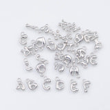 Silver Bubble Puffy Letter charm PVD Plated Tarnish Resistant about 10x10mm zx-bb56