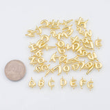 Alphabet letter connectors puffy bubble initials Gold PVD Plated Tarnish Resistant fx-h138