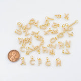 Gold PVD Plated Pearl Letter Charm tarnish resistant bb4