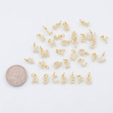 Gold PVD Initials Pave Rhinestone Alphabet letters ABC charm Initial Letter Gold PVD Ion Plated Tarnish Resistant - approx 10x6mm