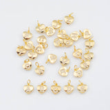 14k Gold Small Dainty Initial Heart Letter Charm 10x9mm A - Z Alphabet Drop Pendant Personalized Charm for Necklace Jewelry Making