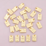 18k GF letters rectangle tag 10x16mm personalized initial charm initial pendant, letter charm minimalist alphabet charm 18K Gold Filled