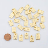 rectangle tag 10x16mm personalized initial charm initial pendant,