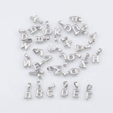 Dainty Silver Puffy Letter Alphabet Initial Charms Tarnish Resistant about 6x9mm