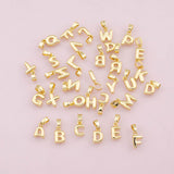 Alphabet letters 6x9mm puffy 18k Gold Filled for Charm Bar Bracelets and Necklaces Charms
