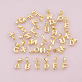 Alphabet letters 6x9mm puffy 18k Gold Filled for Charm Bar Bracelets and Necklaces Charms