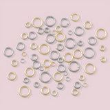 100pcs 18K Gold Filled Thickened Jump Rings Thick Open Jump Rings Bulk Gold Split Rings for DIY Jewelry Making Supply Findings