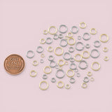 100pcs 18K Gold Filled Thickened Jump Rings Thick Open Jump Rings Bulk Gold Split Rings for DIY Jewelry Making Supply Findings