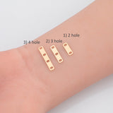 Gold Filled Detangler Minimalist Style Band Three Hole Spacer Permanent jewelry bracelets necklaces - Connectors GF Sterling Made in the USA