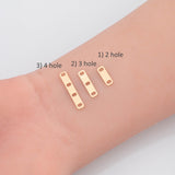 Gold Filled Detangler Minimalist Style Band Three Hole Spacer Permanent jewelry bracelets necklaces - Connectors GF Sterling Made in the USA