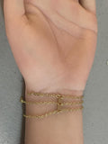 Gold Filled Detangler Minimalist Style Band Three Hole Spacer Permanent jewelry bracelets necklaces - Connectors GF Sterling Made in the USA