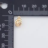 18K Gold PVD Snail Charms 6x10mm 22k s White Gold Charms - Tarnish Resistant