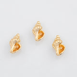 18K Gold PVD Conch Charms 13x21mm 22k s White Gold Charms - Tarnish Resistant
