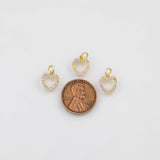 18K Gold PVD Heart Charm 10x11mm Charm s White Gold Charms - Tarnish Resistant