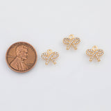 18K Gold PVD Bow Tie Ribbon Charms 10mm 22k s White Gold Charms - Tarnish Resistant