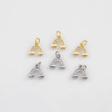 18K Gold PVD Rainbow Charm 9x10mm s White Gold Charms - Tarnish Resistant