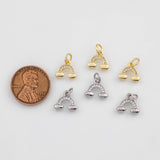 18K Gold PVD Rainbow Charm 9x10mm s White Gold Charms - Tarnish Resistant