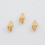 18K Gold PVD Conch Charms 16x7mm 22k s White Gold Charms - Tarnish Resistant