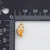 18K Gold PVD Conch Charms 16x7mm 22k s White Gold Charms - Tarnish Resistant