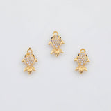 18K Gold PVD Fish Charms 7x9mm 22k s White Gold Charms - Tarnish Resistant