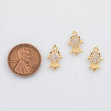 18K Gold PVD Fish Charms 7x9mm 22k s White Gold Charms - Tarnish Resistant