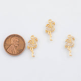 18K Gold PVD Flamingo Swan Charms 9x19mm 22k s White Gold Charms - Tarnish Resistant